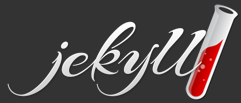 Het logo van Jekyll, een
  statische website generator.
