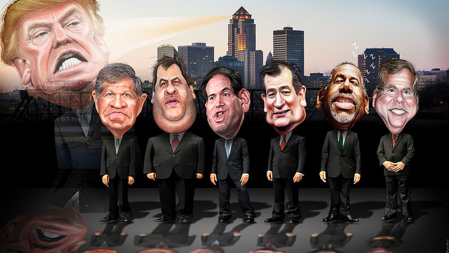 De
republikeinse presidentskandidaten (karikatuur)