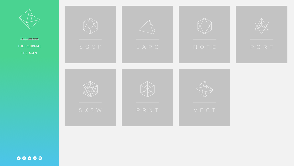 De website
Neue Yorke is een goed voorbeeld van een minimalistisch design