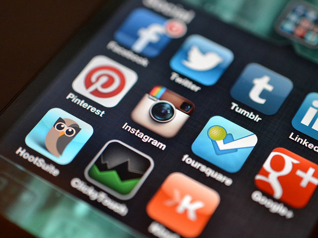 Smartphone met social
media apps