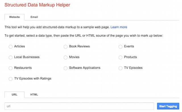 Startpagina
van Google's Structured Data Markup Helper